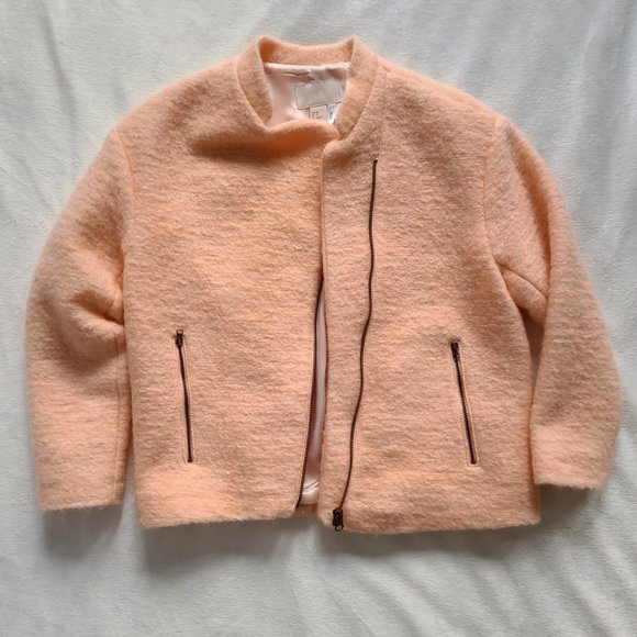H&M blush mohair blend bomber - Picture 1 of 3